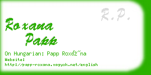 roxana papp business card